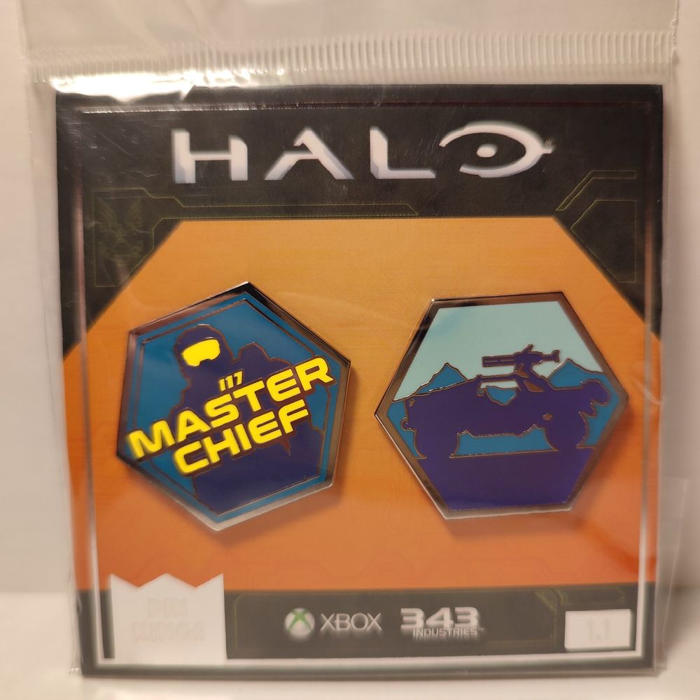 Halo Master Chief & Warthog Enamel Pins Set Official Xbox Collectible Badges